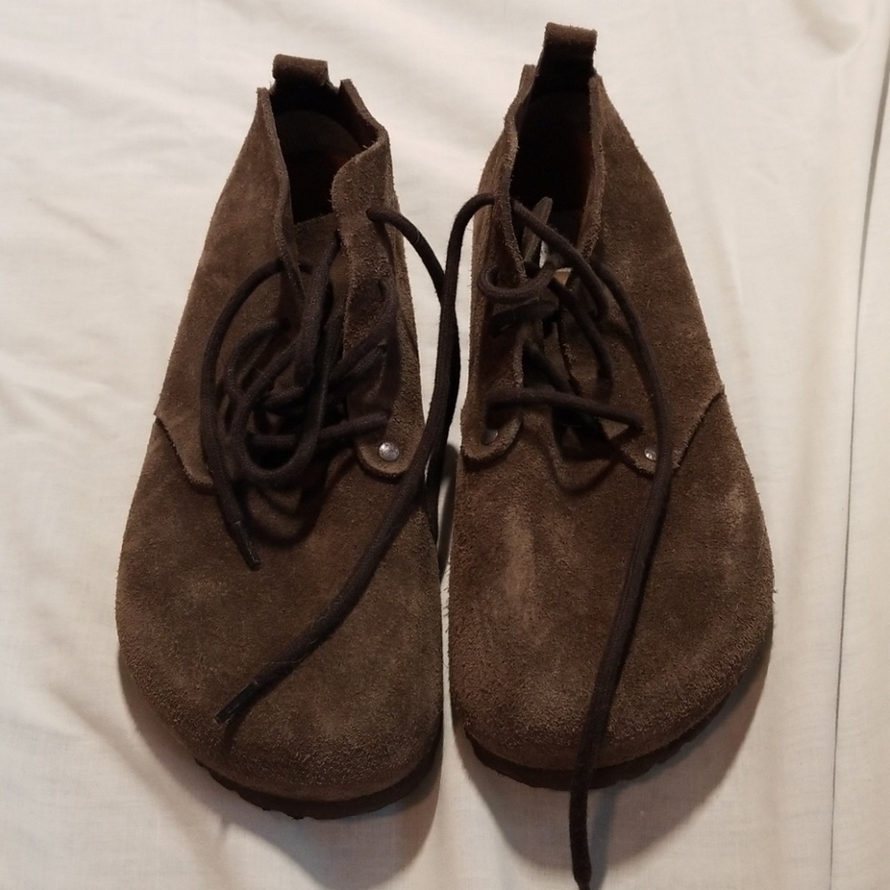 Birkenstock Brown Suede Lace-Up Mules